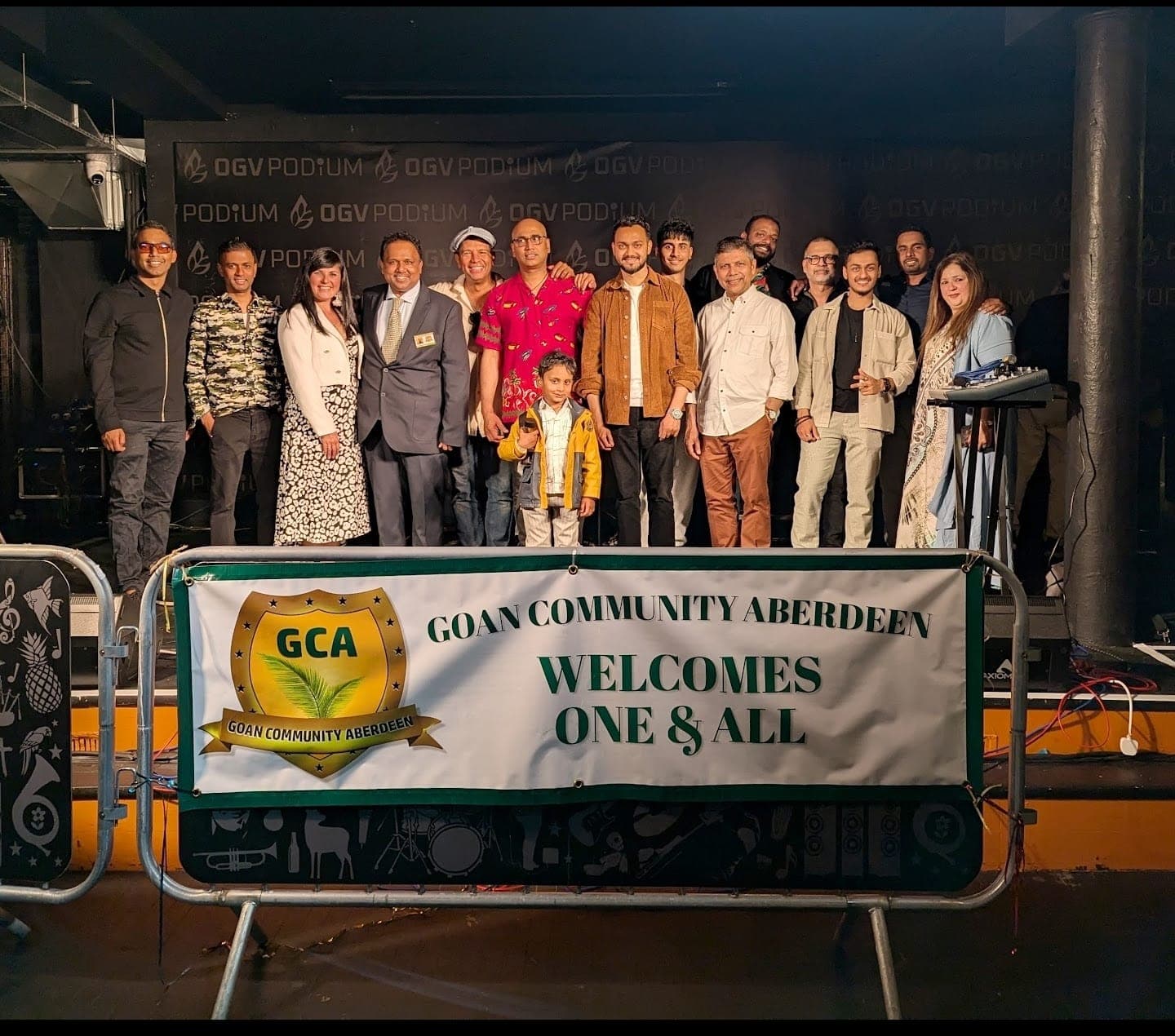 Members of Goan Community Aberdeen gathered at OGV Podium